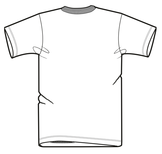 Schéma du t-shirt vu de dos